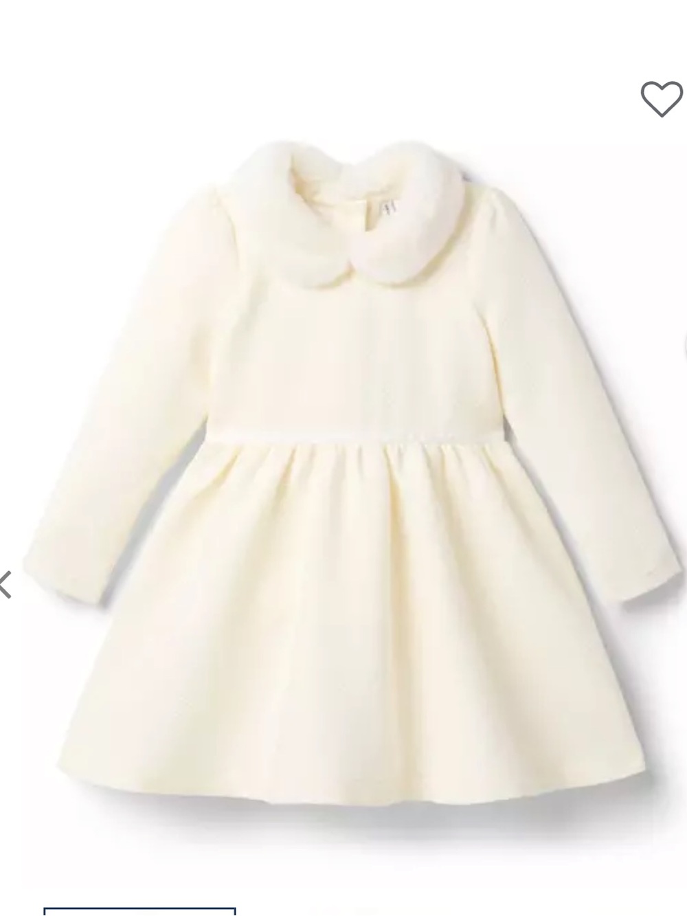 Janie & Jack Plush Quilted Faux Fur Holiday Dress Fur Collar X-Mas Christmas 3T
